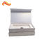 Rectangle Silver Rigid Gift Boxes , Handmade Magnetic Gift Box Color Customized