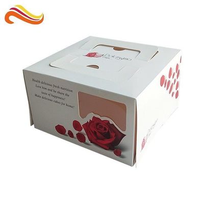 Fancy Printed Cardboard Cheese Cake Gift Boxes With PVC Plastic Window