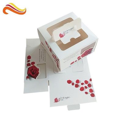 Fancy Printed Cardboard Cheese Cake Gift Boxes With PVC Plastic Window