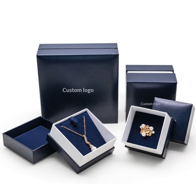 Luxury Paper Jewelry Box Set Leatherette Paper Gift Jewelry Box