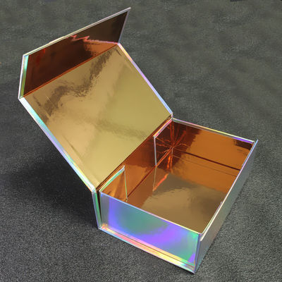 Luxury Glitter Iridescent Paper Cosmetic Gift Packaging Boxes