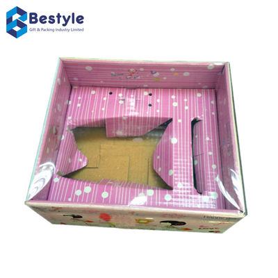 Transparent Lid Corrugated Paper Packaging Box Glossy Lamination