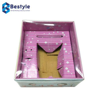 Transparent Lid Corrugated Paper Packaging Box Glossy Lamination