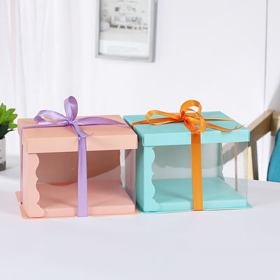 Recycled Birthday Cake Gift Packaging Boxes With Transparent Window