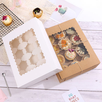 Customized Recycled Cake Packaging box with clear window