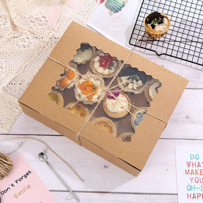 Customized Recycled Cake Packaging box with clear window