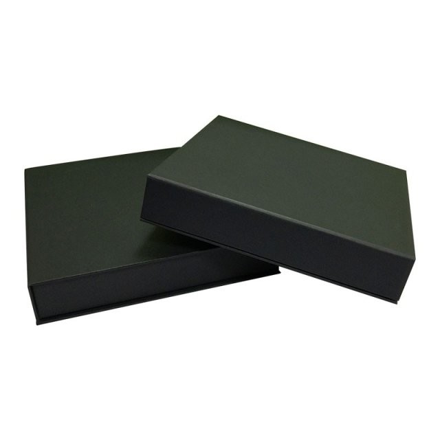 Handmade Black Rigid Gift Boxes Embossing Printing With EVA